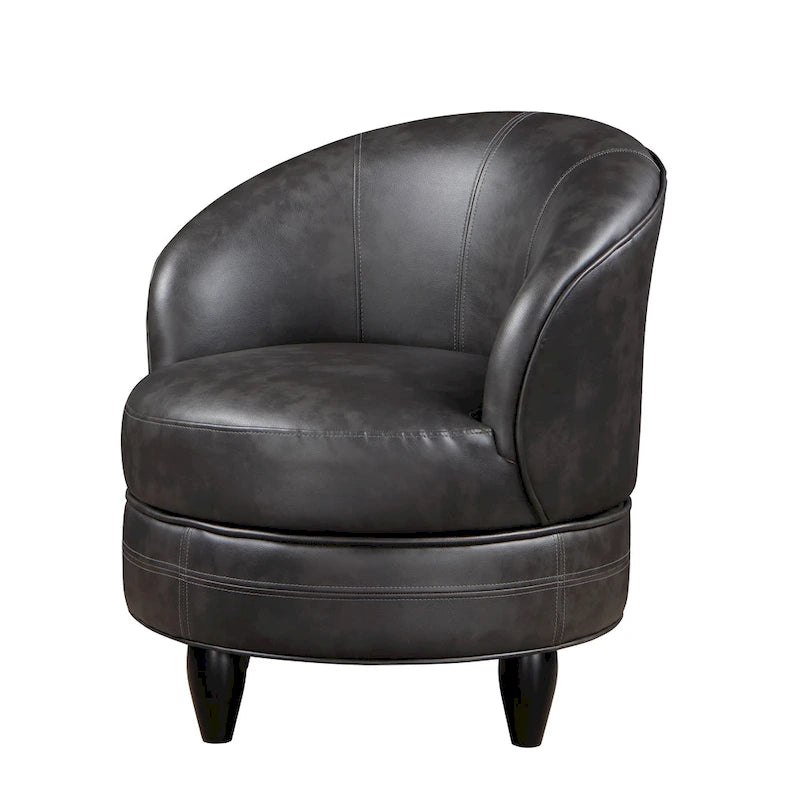 Faux Leather Swivel Accent Chair