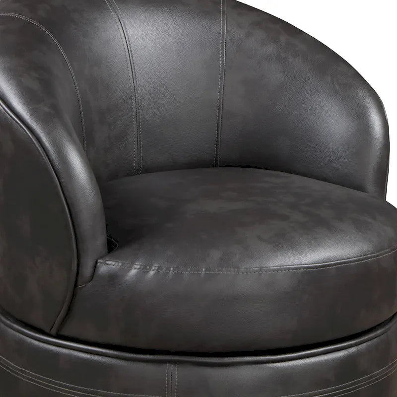 Faux Leather Swivel Accent Chair