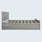 Cama Plataforma King Size de Madeira com Estrado de Madeira Maciça