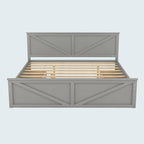 Cama Plataforma King Size de Madeira com Estrado de Madeira Maciça