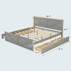 Cama Plataforma King Size de Madeira com Estrado de Madeira Maciça