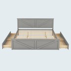 Cama Plataforma King Size de Madeira com Estrado de Madeira Maciça