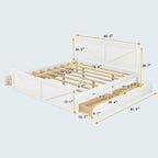 Cama Plataforma King Size de Madeira com Estrado de Madeira Maciça