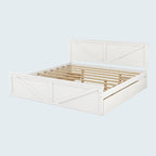 Cama Plataforma King Size de Madeira com Estrado de Madeira Maciça