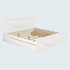 Cama Plataforma King Size de Madeira com Estrado de Madeira Maciça
