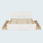 Cama Plataforma King Size de Madeira com Estrado de Madeira Maciça