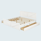 Cama Plataforma King Size de Madeira com Estrado de Madeira Maciça