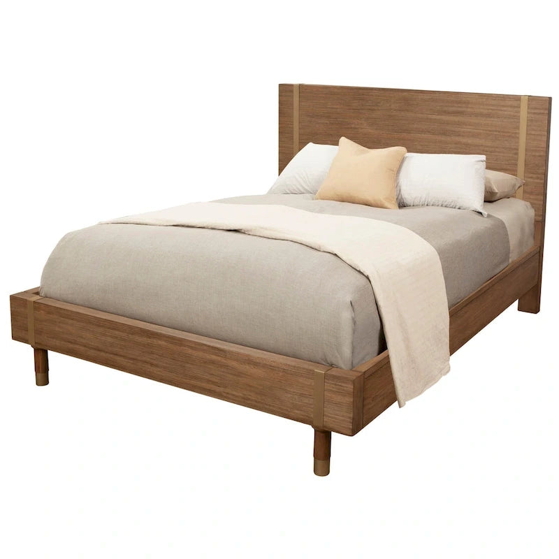 Wood Platform Bed in Sand (Beige)