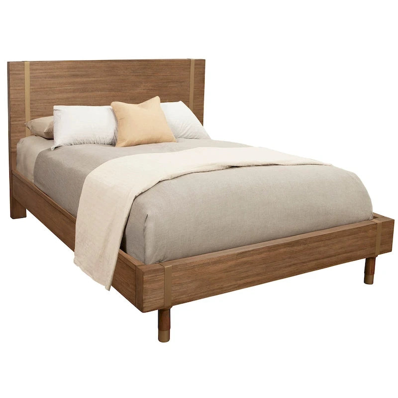 Wood Platform Bed in Sand (Beige)