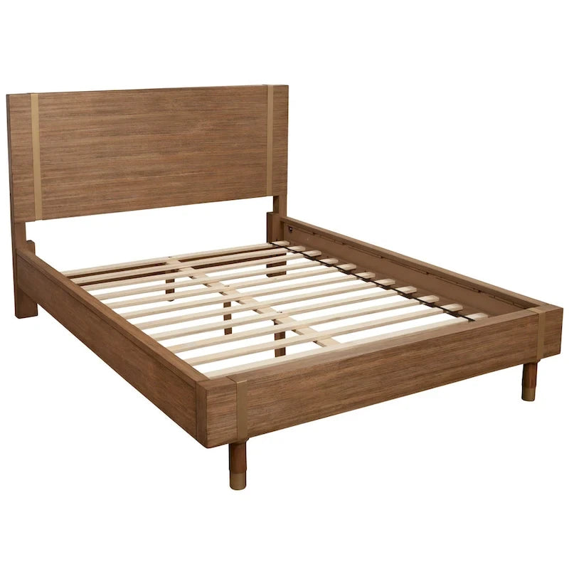 Wood Platform Bed in Sand (Beige)