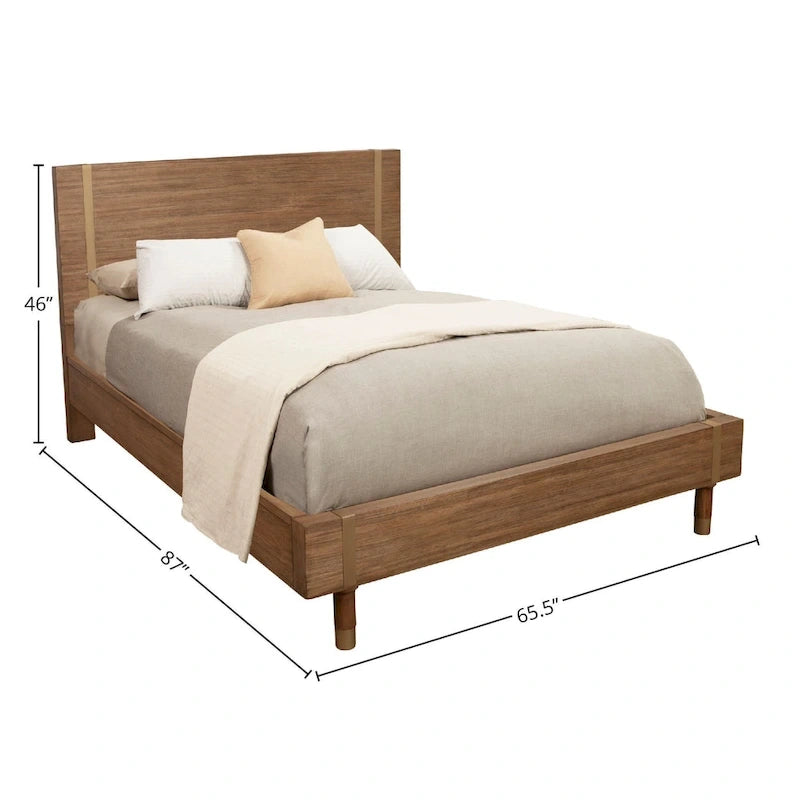 Wood Platform Bed in Sand (Beige)