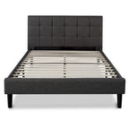 Cama de Plataforma King com Cabeceira Estofada com Costura Quadrada