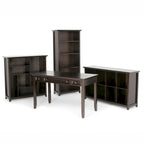 Solid Wood 54-Inch Transitional Desk in Hickory Brown