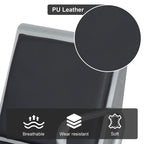 PU Leather Office Reception Bench with Stainless Steel Frame