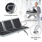 PU Leather Office Reception Bench with Stainless Steel Frame