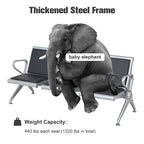 PU Leather Office Reception Bench with Stainless Steel Frame