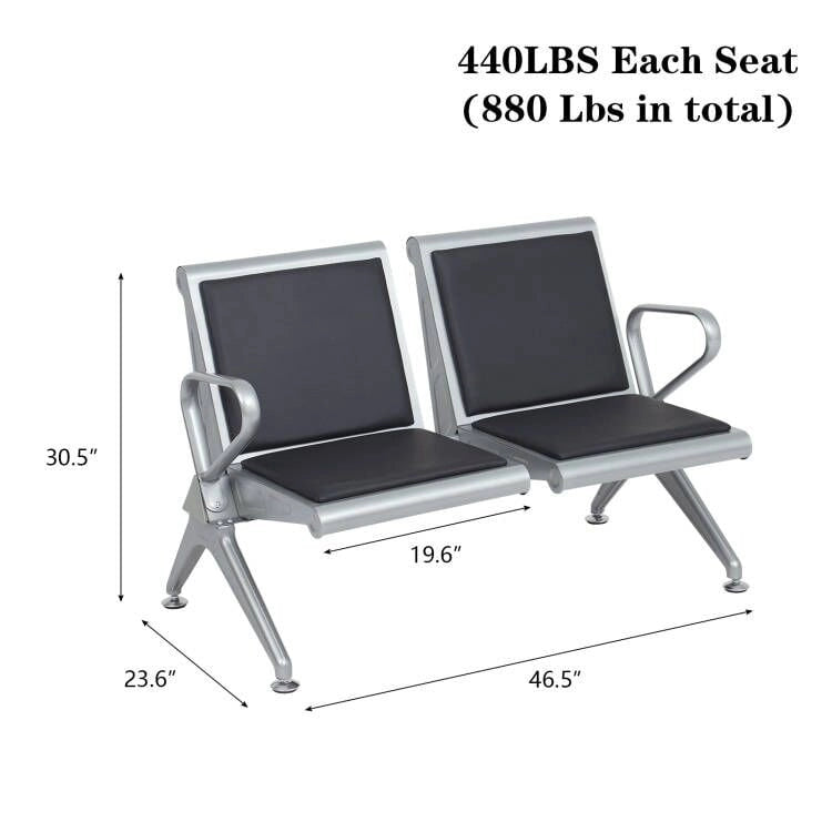 PU Leather Office Waiting Room Chairs - Reception Guest Bench
