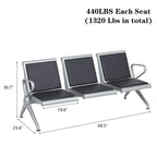 PU Leather Office Reception Bench with Stainless Steel Frame