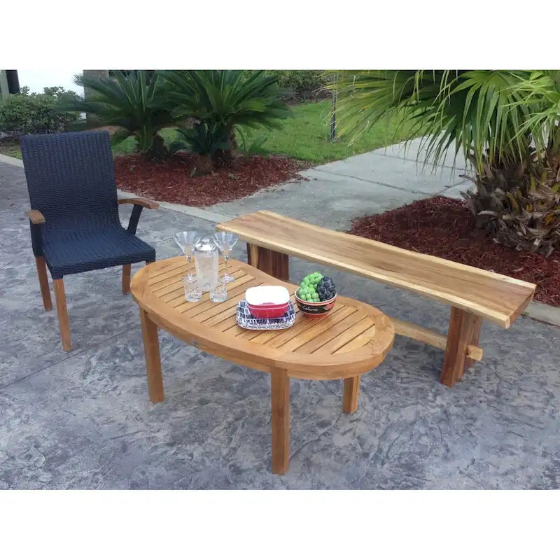 Suar Live Edge Slab Backless Bench approximately 69 long