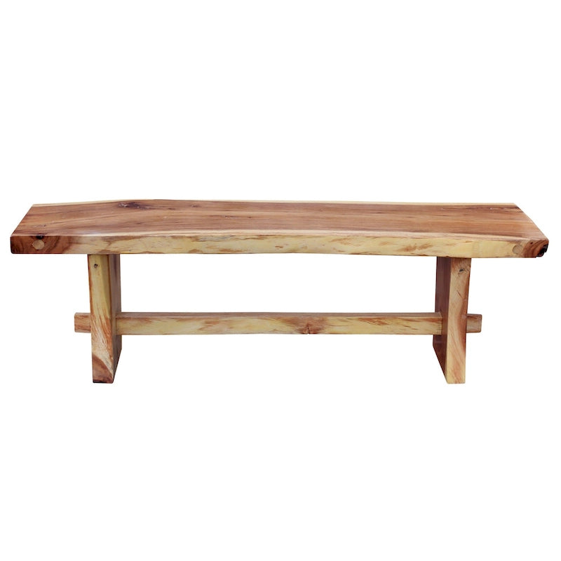 Suar Live Edge Slab Backless Bench approximately 69 long