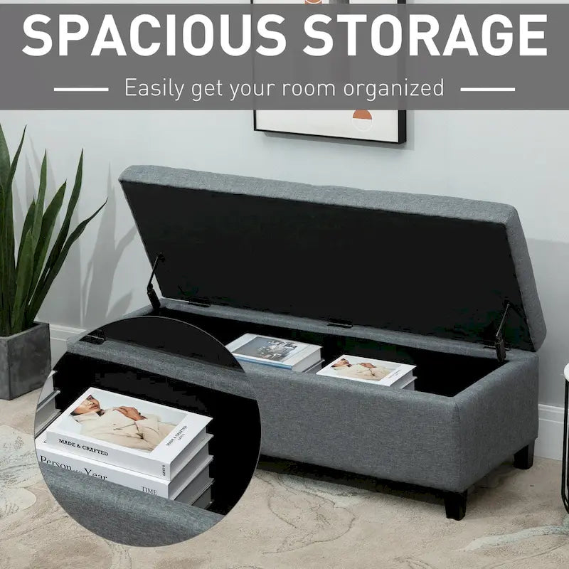 51-inch Fabric Tufted Storage Ottoman Bench