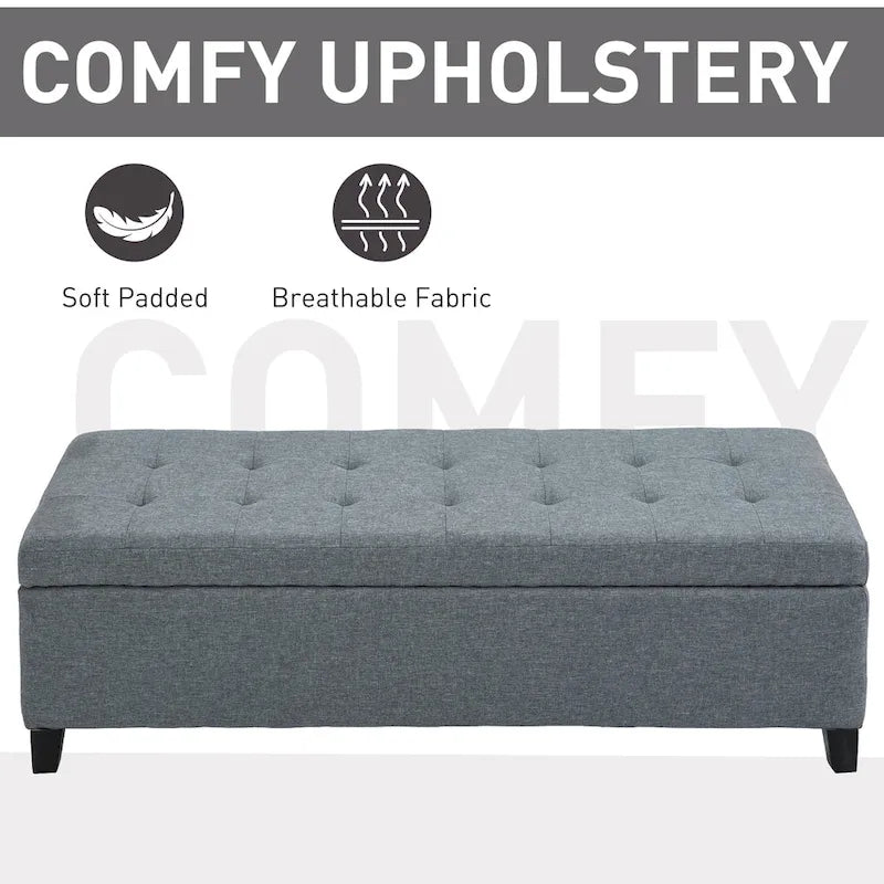 51-inch Fabric Tufted Storage Ottoman Bench