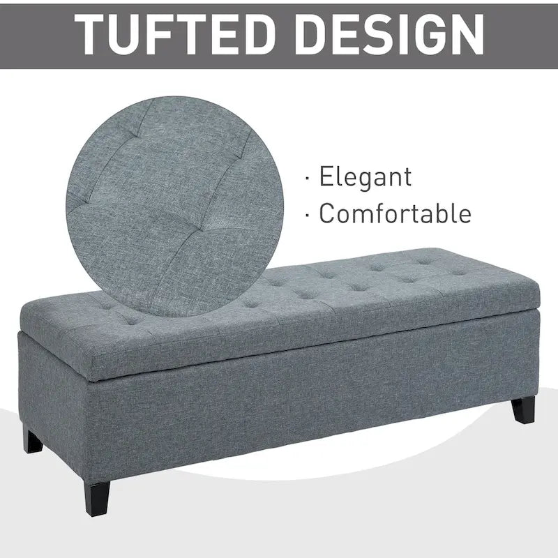 51-inch Fabric Tufted Storage Ottoman Bench