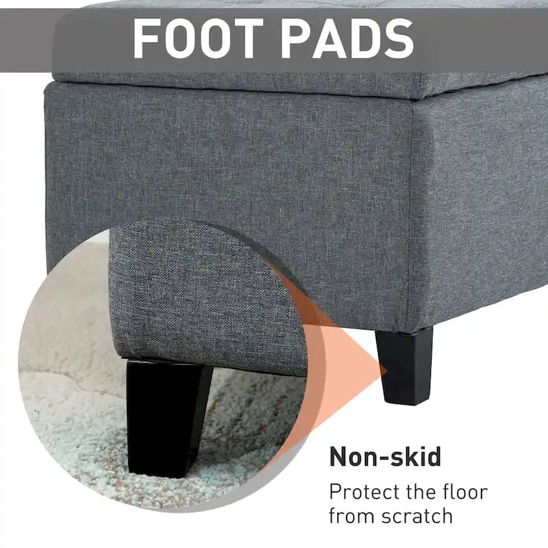 51-inch Fabric Tufted Storage Ottoman Bench