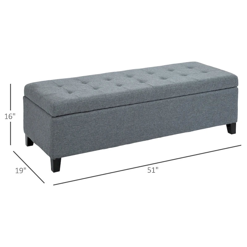 51-inch Fabric Tufted Storage Ottoman Bench