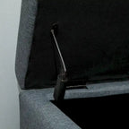 51-Inch Fabric Tufted Storage Ottoman Bench with Wood Legs