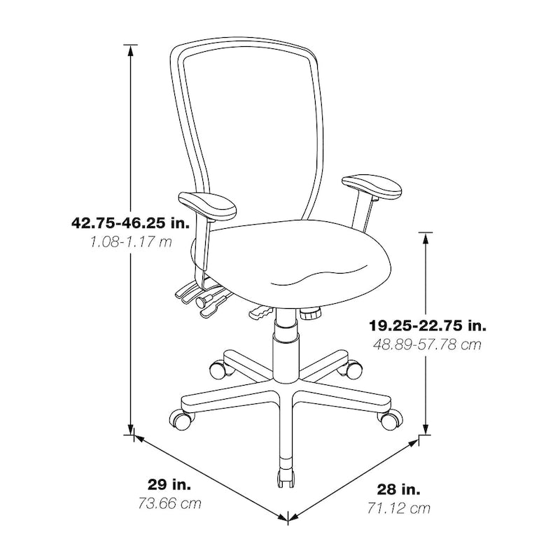 Black Breathable Fixed Back Office Chair