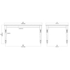 Farmhouse Rubberwood Rectangle Dining Table in Cream and Natural Two Tone Finish