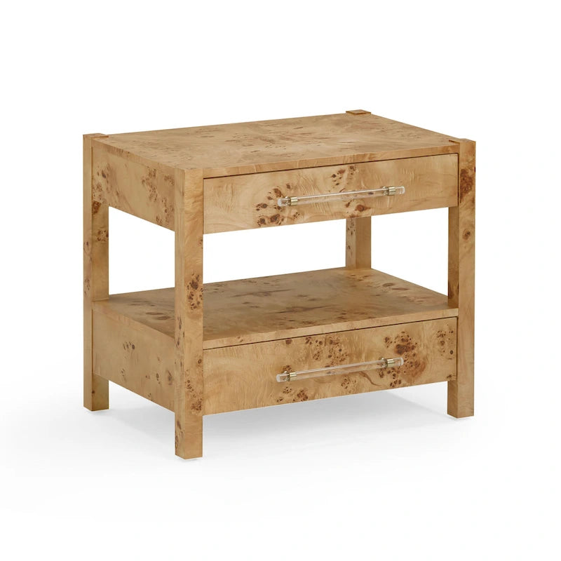 Wooden 2 Drawer Nightstand
