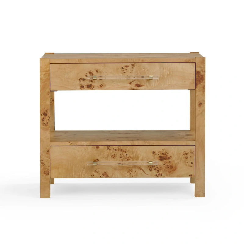 Wooden 2 Drawer Nightstand