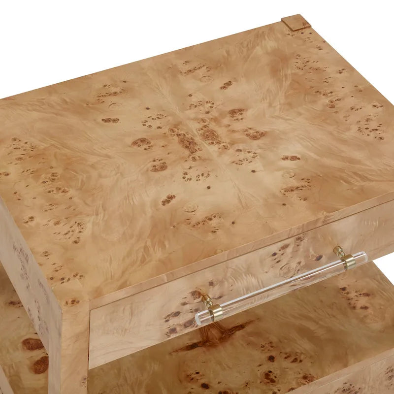 Wooden 2 Drawer Nightstand