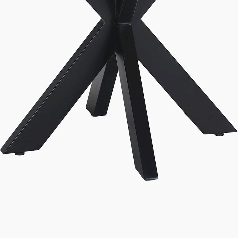 41 Inch Handcrafted Live Edge Round Dining Table with a Natural Brown Acacia Wood Top and Black Iron Legs