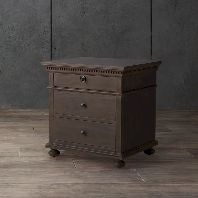3-Drawer Wood Nightstand