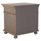 Mahogany 3-Drawer Wood Nightstand with Antique Brass Knobs and Bun Feet