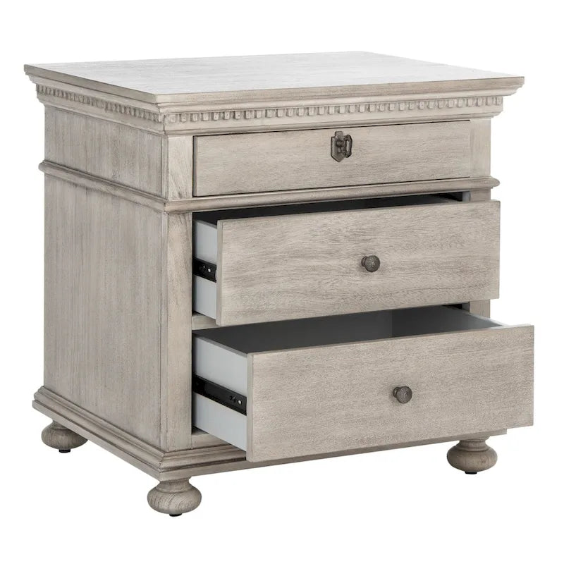 3-Drawer Wood Nightstand
