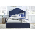Upholstered Skirted Storage Panel Bed with Footboard Drawer