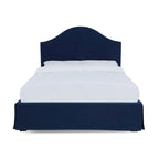 Upholstered Skirted Storage Panel Bed with Footboard Drawer