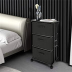 Fabric Dresser Drawer Organizer with Wheels and Wood Top