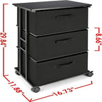 Fabric Dresser Drawer Organizer with Wheels and Wood Top