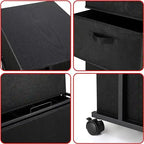 Fabric Dresser Drawer Organizer with Wheels and Wood Top