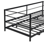 Cama de Dia de Metal Industrial Tamanho Twin com Cama Auxiliar Ajustável Elevatória e Reforçada