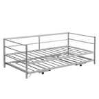 Cama de Dia de Metal Industrial Tamanho Twin com Cama Auxiliar Ajustável Elevatória e Reforçada