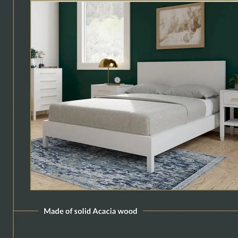 Wood Platform Bed with Headboard