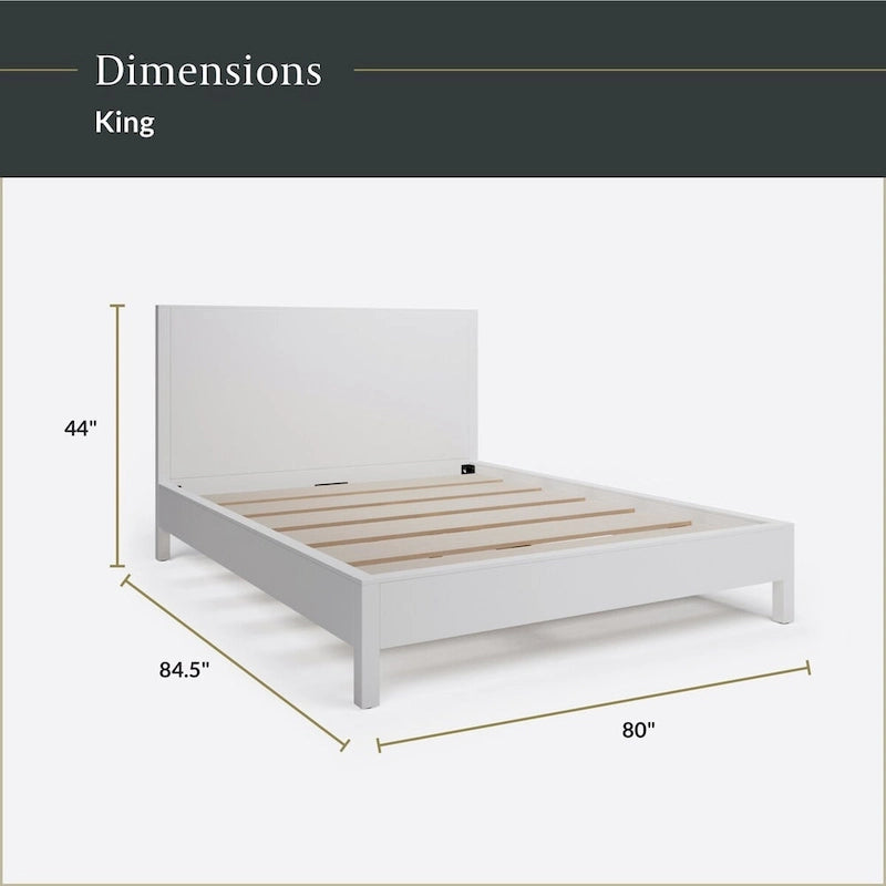 Wood Platform Bed with Headboard