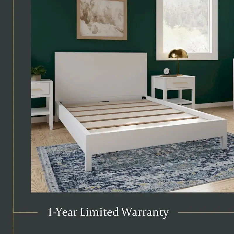 Wood Platform Bed with Headboard