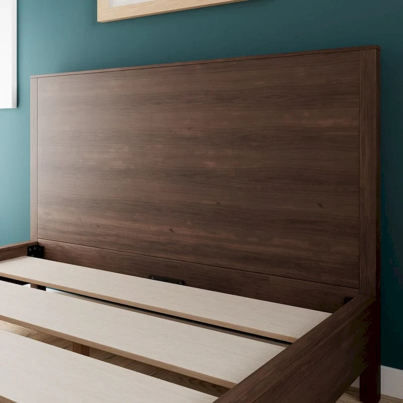 Wood Platform Bed with Headboard